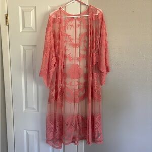 She + Sky Coral Lace Camino